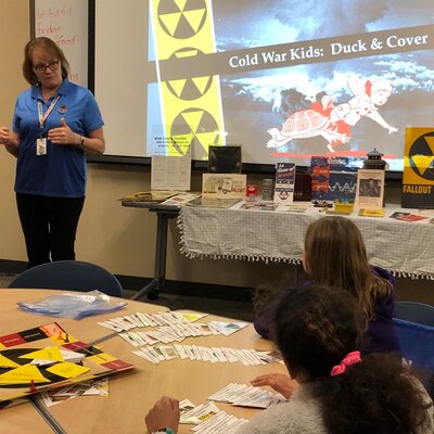 Students learn about the government's response to the threat of nuclear war during the 1950s.